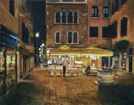 "Venice Restaurant at Night" 46 x 36cm
£495 framed £425 unframed